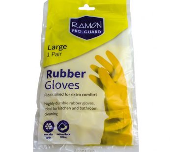 Yellow Rubber Gloves Large 1×1